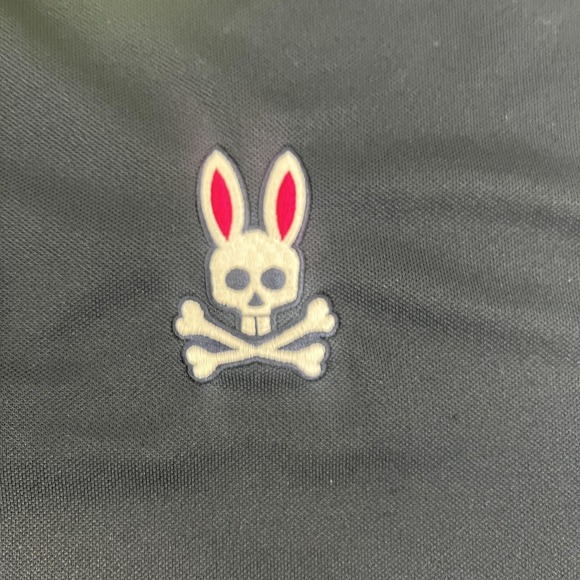 Psycho Bunny Polo Shirt Mens 2XL Navy Neon Green Colorblock Golf Skull Logo - Picture 9 of 16